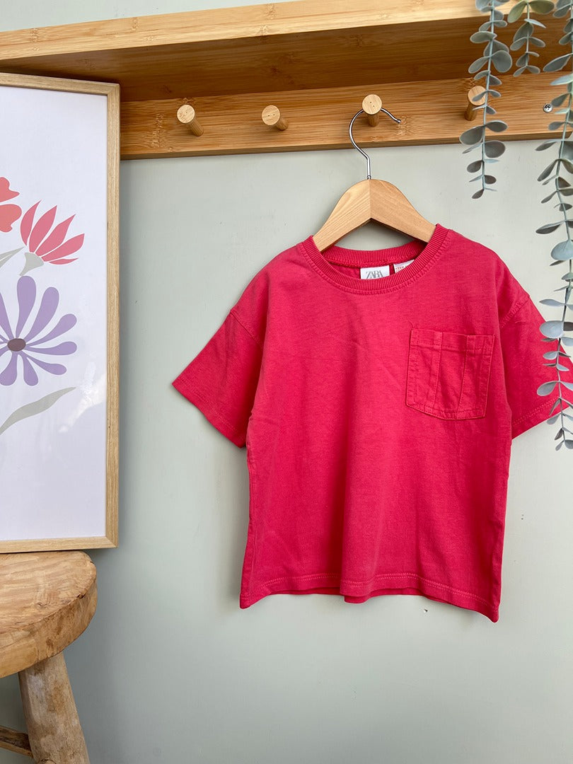 T-shirt Zara rose 3 ans manches courtes garçon été