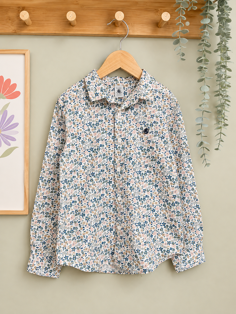 Chemise fleurie garçon Manches Longues Petit Bateau 8 Ans