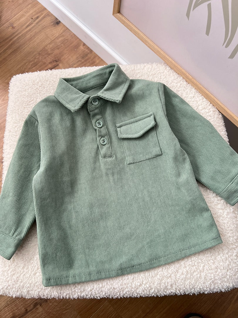 Polo côtelé vert Kiabi - 12 mois - Vert menthe - État : Excellent Garçon