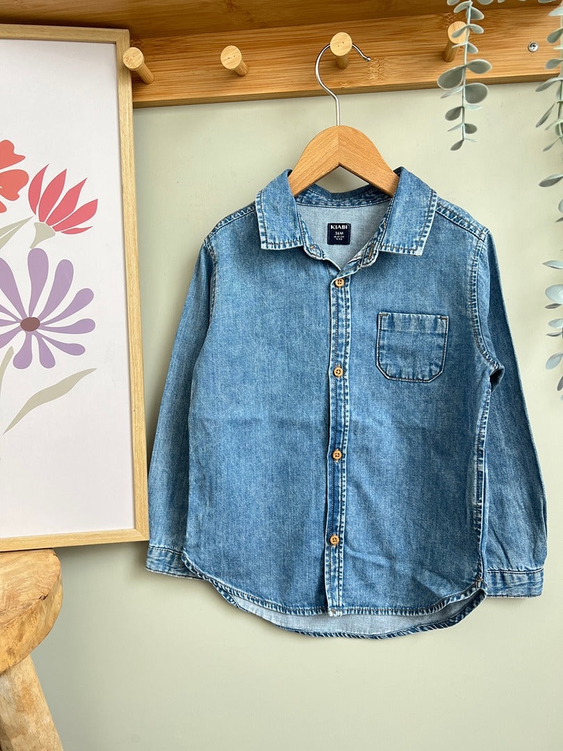 Chemise en jean Kiabi 3 ans bleu garçon manches longues