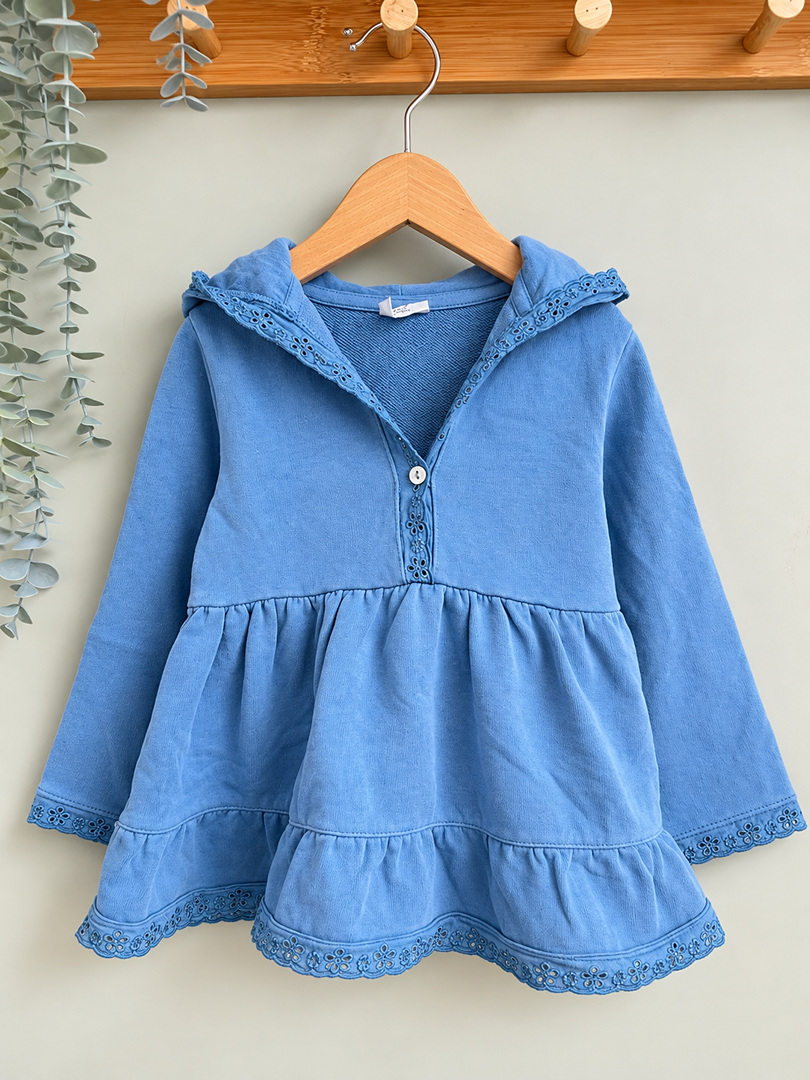 Sweat à capuche bleu Zy Collection fille mi-saison manches longues 3 ans
