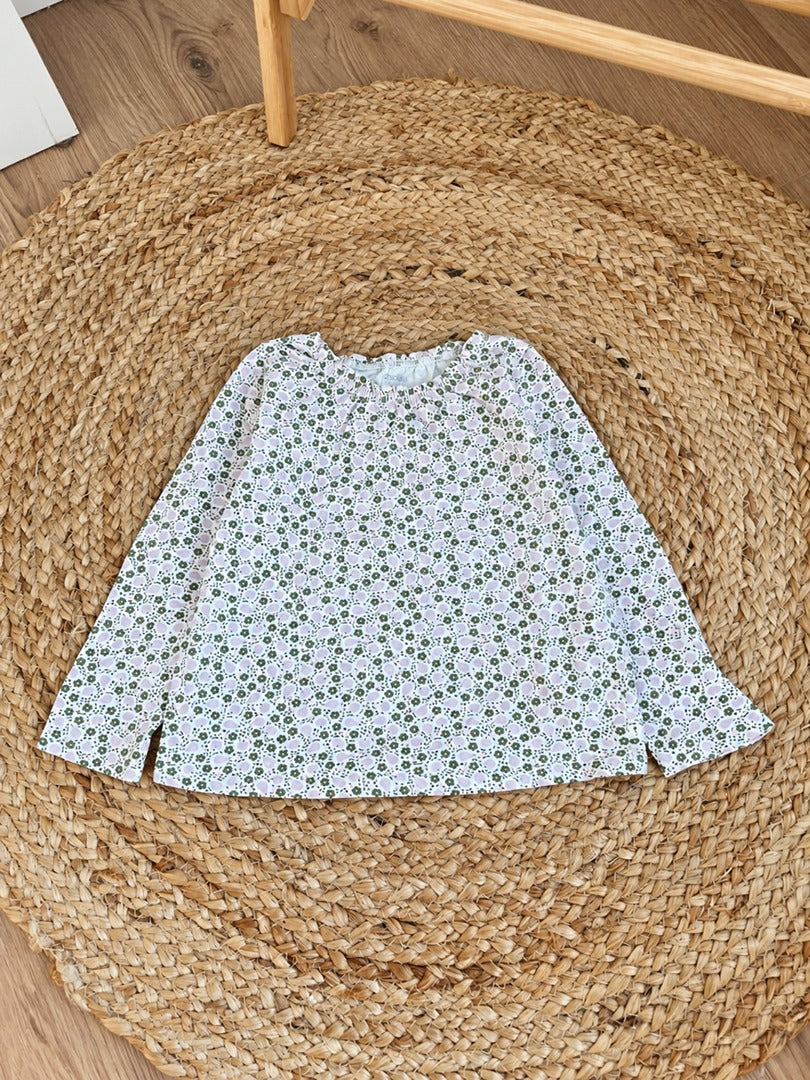 T-shirt fille Okaïdi 2 ans fleuri mi-saison manches longues