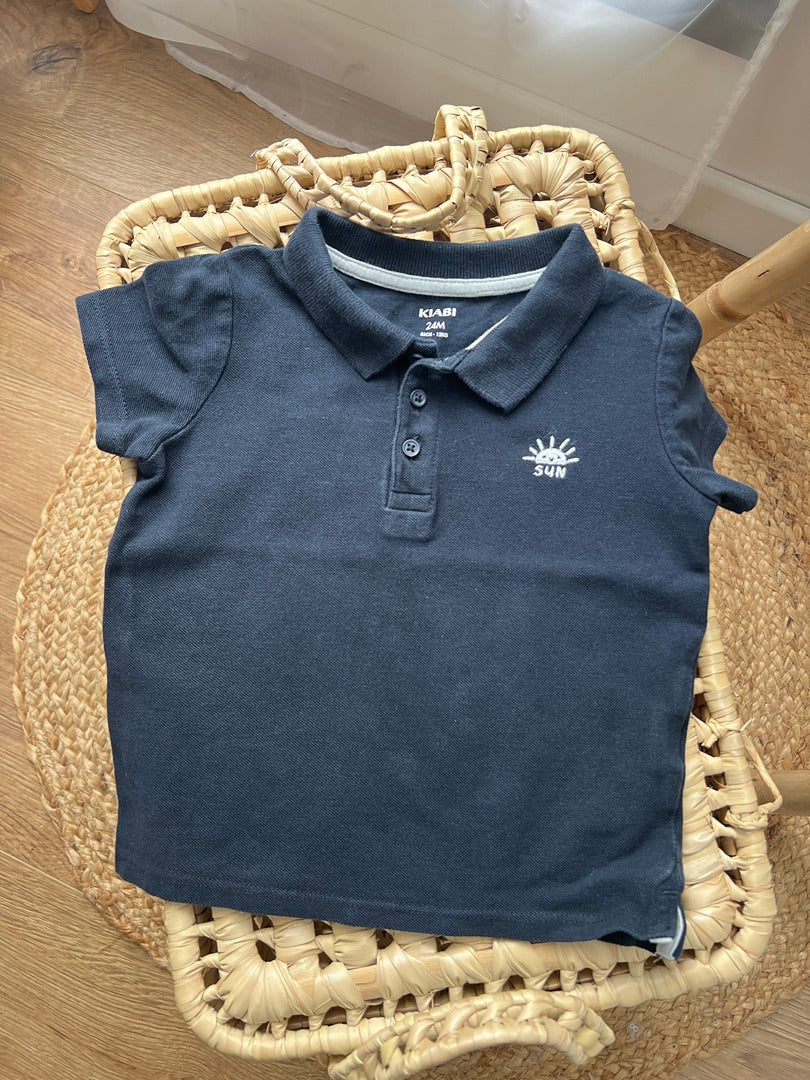 Polo Kiabi garçon bleu marine 2 ans manches courtes été