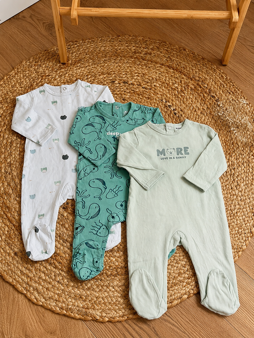 Lot De 3 Pyjamas 1 pièce en jersey Kiabi 3 Mois Garçon Mi-saison