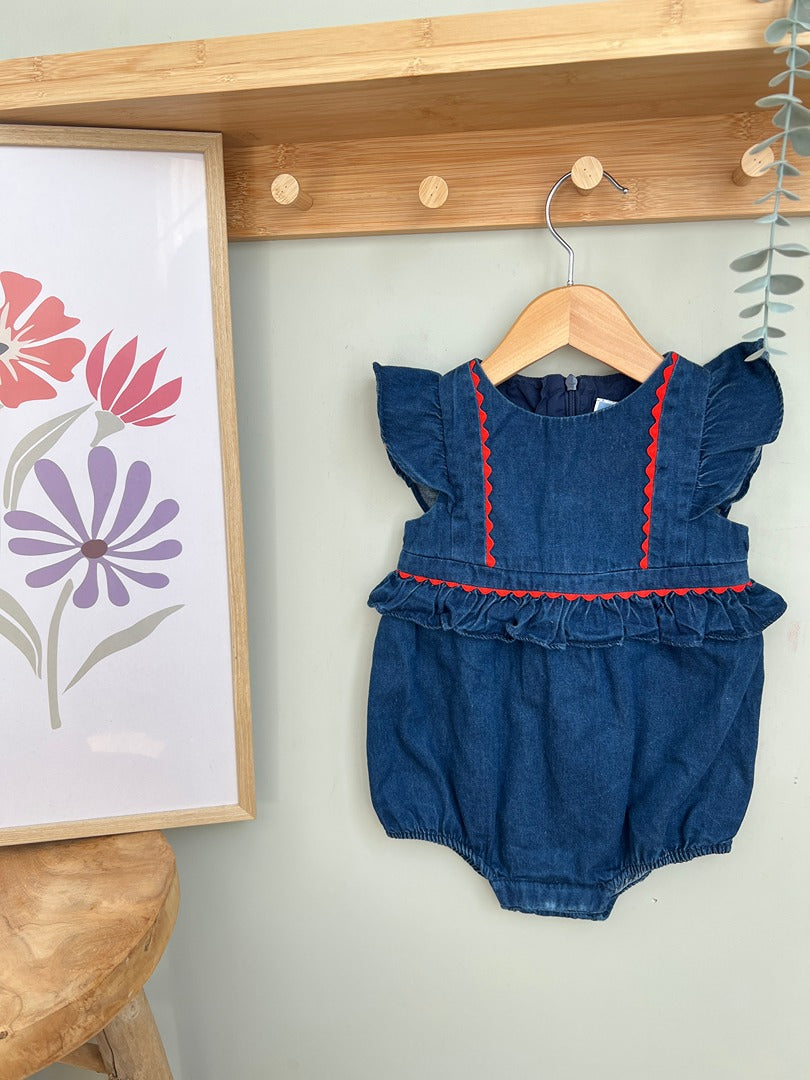 Barboteuse denim jean fille été Jacadi - 18 mois - Bleu