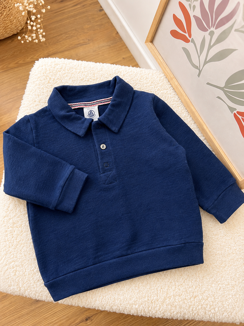 Pull Col Polo garçon Petit Bateau 6 Mois mi-saison