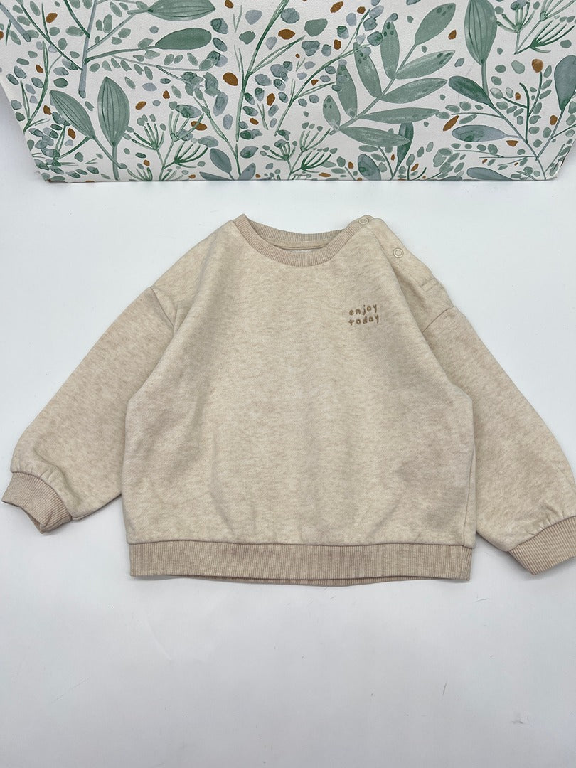 Sweat pull Kiabi beige 12 mois Mixte mi-saison manches longues - Fille ou garçon