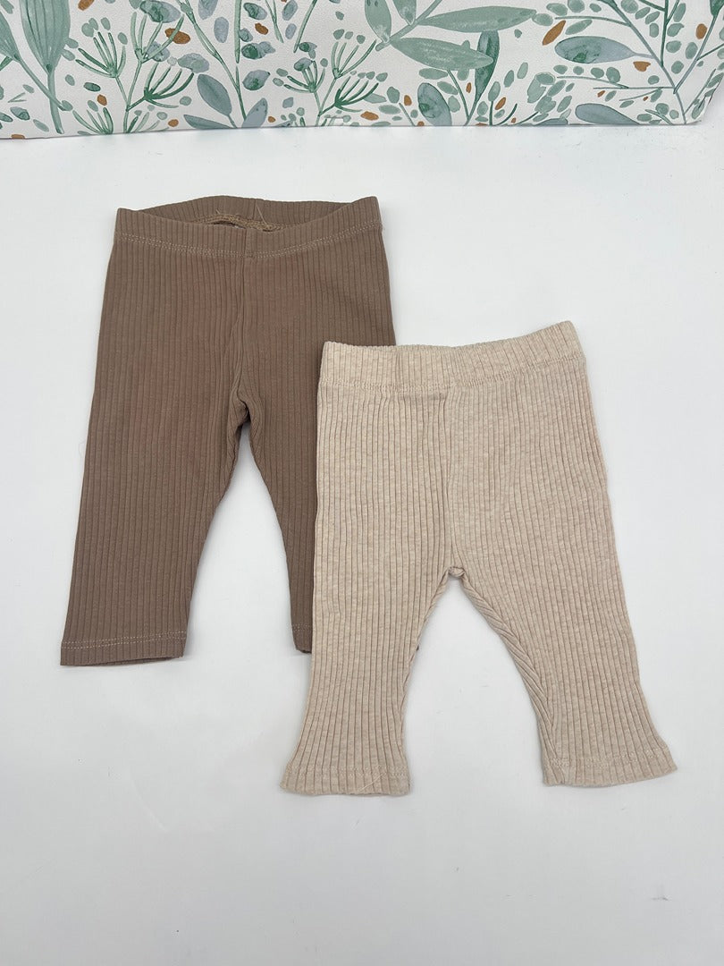 Leggings côtelé mixte H&m Kiabi - 3 mois - Beige & marron - Garçon ou fille