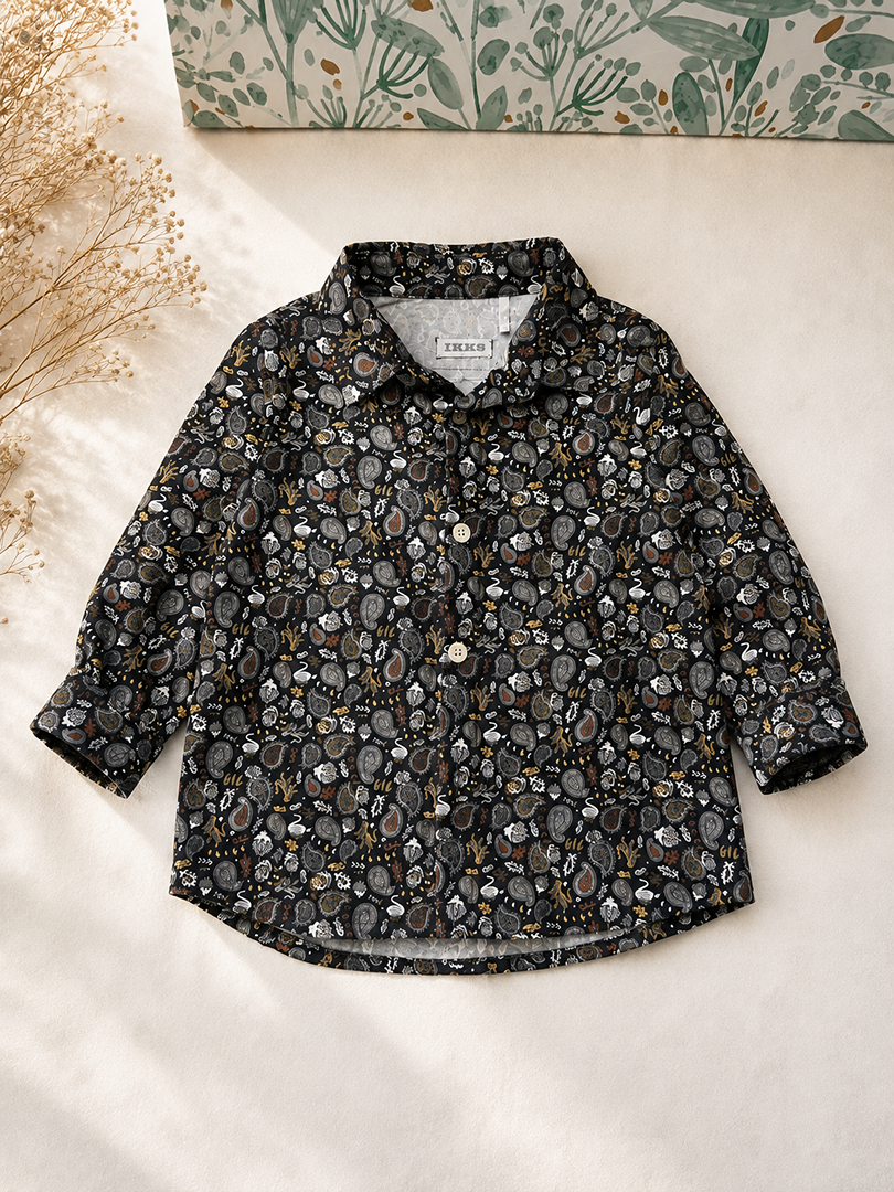 Chemise à motifs Garçon Ikks 12 Mois Manches Longues mi-saison Cérémonie