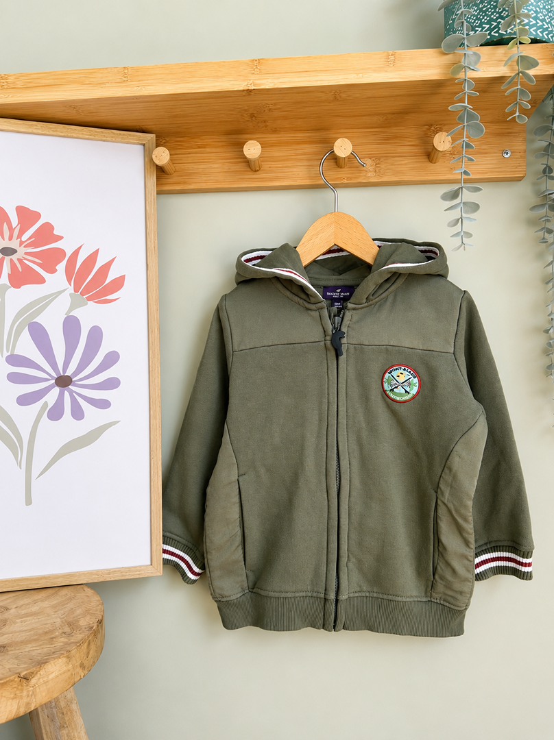 Gilet zippé vert Sergent Major 4 ans garçon mi-saison