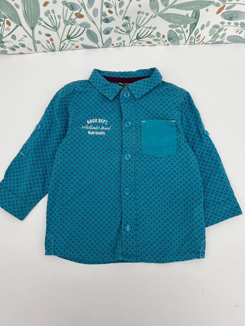 Chemise imprimé garçon Orchestra - 9 mois - Turquoise