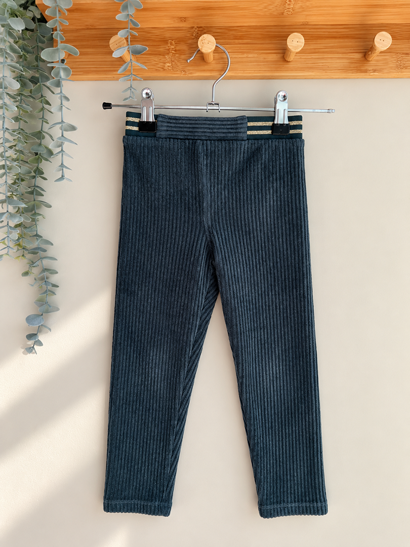 Legging fille Vertbaudet vert foncé velours côtelé 4 ans mi-saison