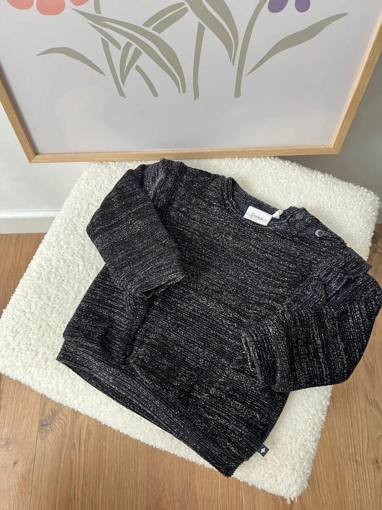 Pull noir et doré Feetje – 3 mois – Fille – Idéal fêtes