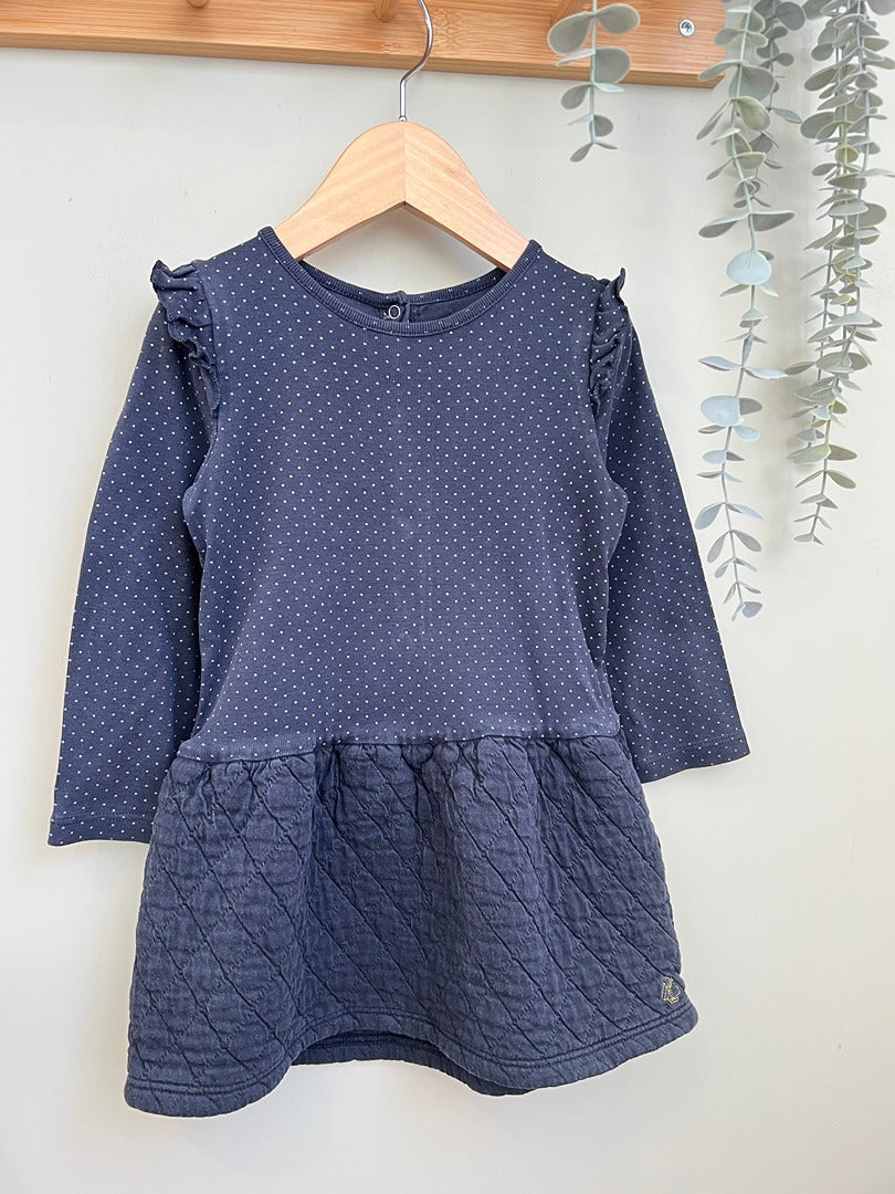 Robe fille manches longues Petit Bateau - 24 mois 2 ans - Marine