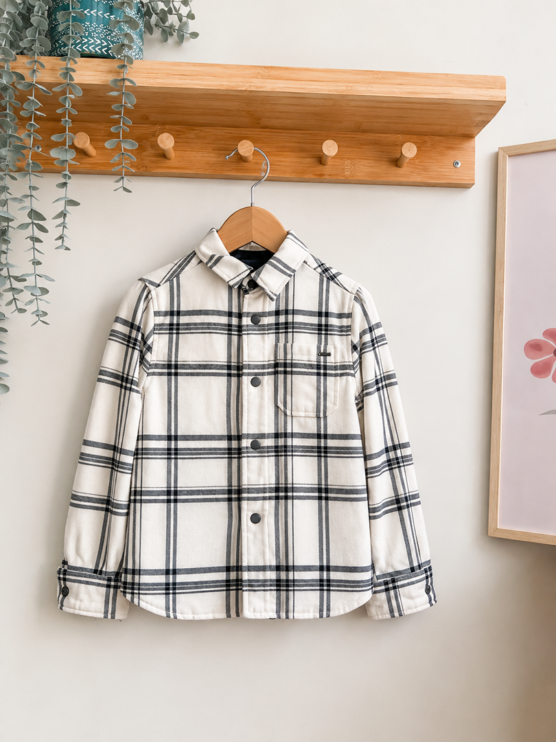 Veste chemise réversible garçon Ikks noire et carreaux 5 ans