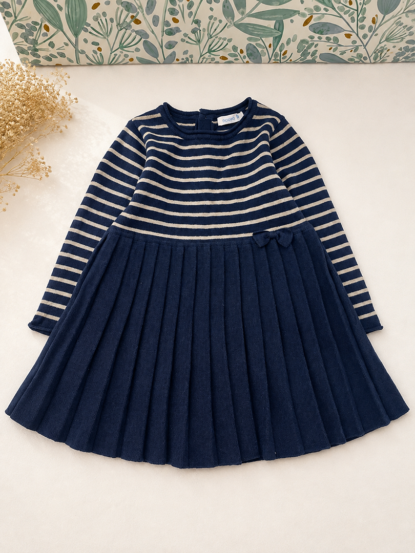 Robe bleu marine manches longues hiver fille Bout'chou - 18 mois