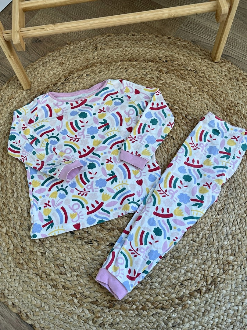 Pyjama 2 pièces ersey fille multicolore Du Pareil au Même 2 ans - Mi-saison Manches longues