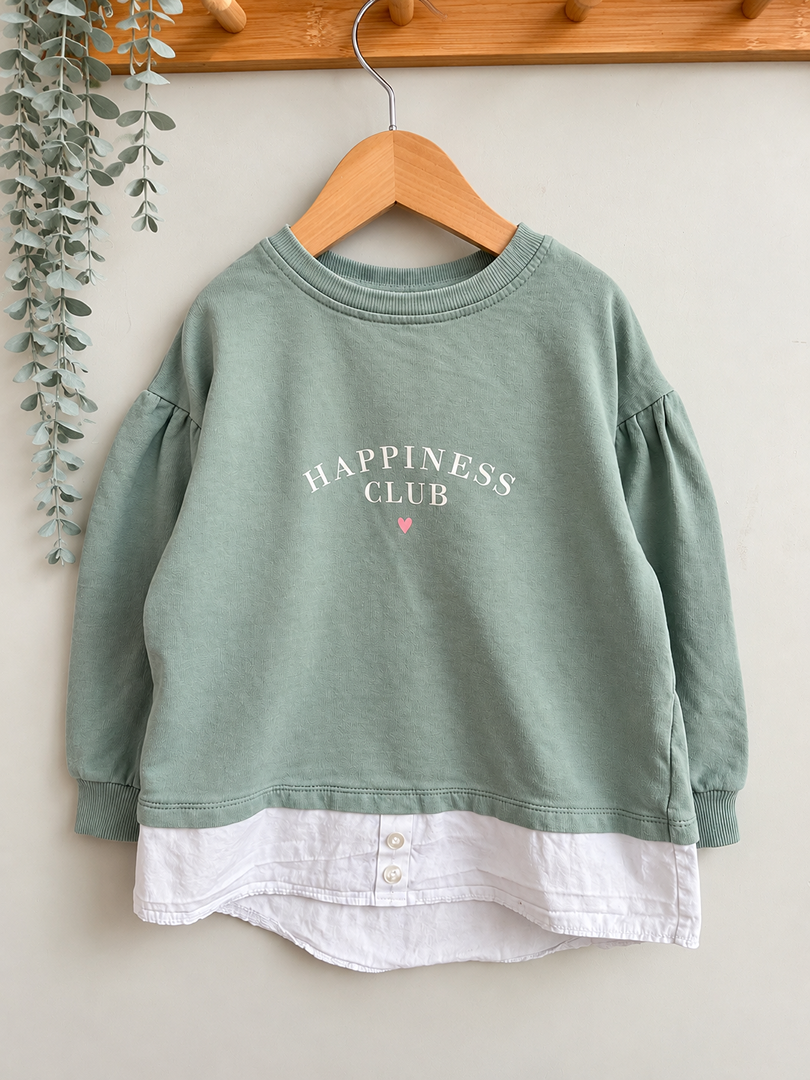 T-shirt manches longues vert Kiabi fille 4 ans mi-saison