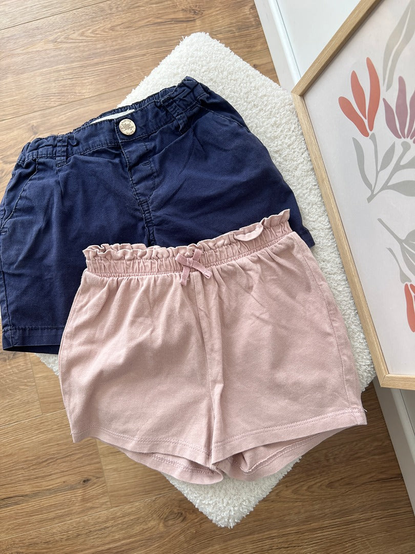 Lot de 2 shorts H&m fille 2 ans marine rose été