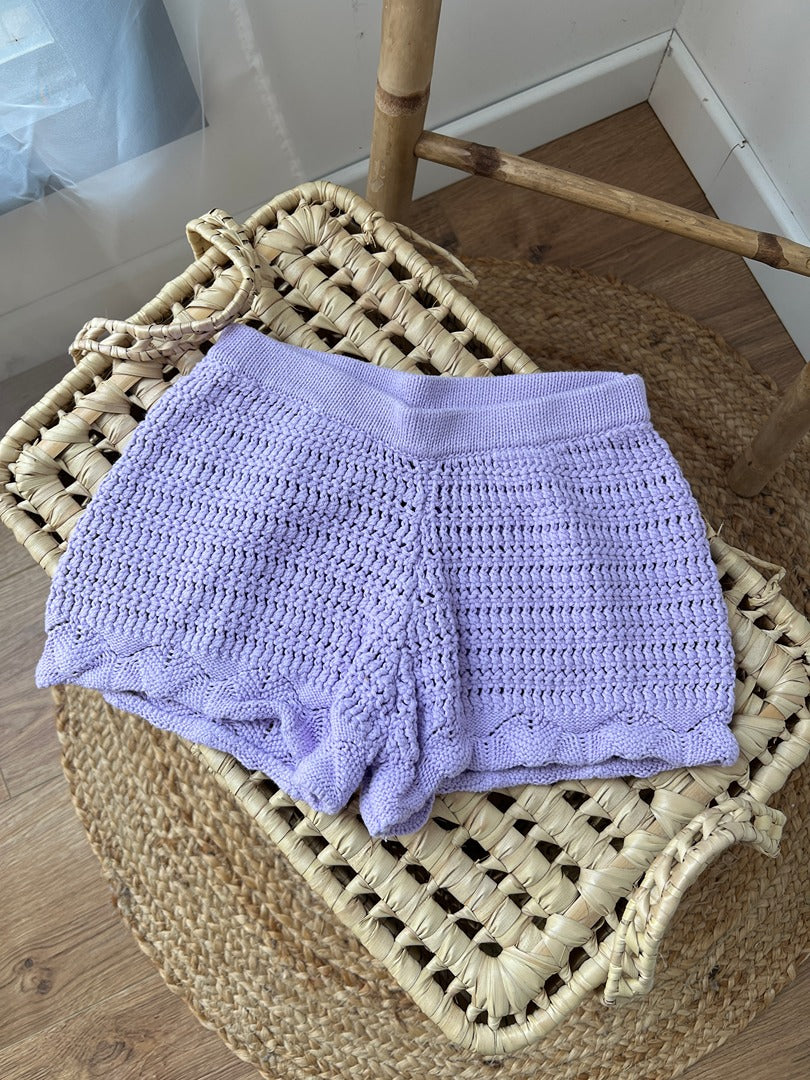 Short fille Zara maille lilas 6 ans 7 ans été