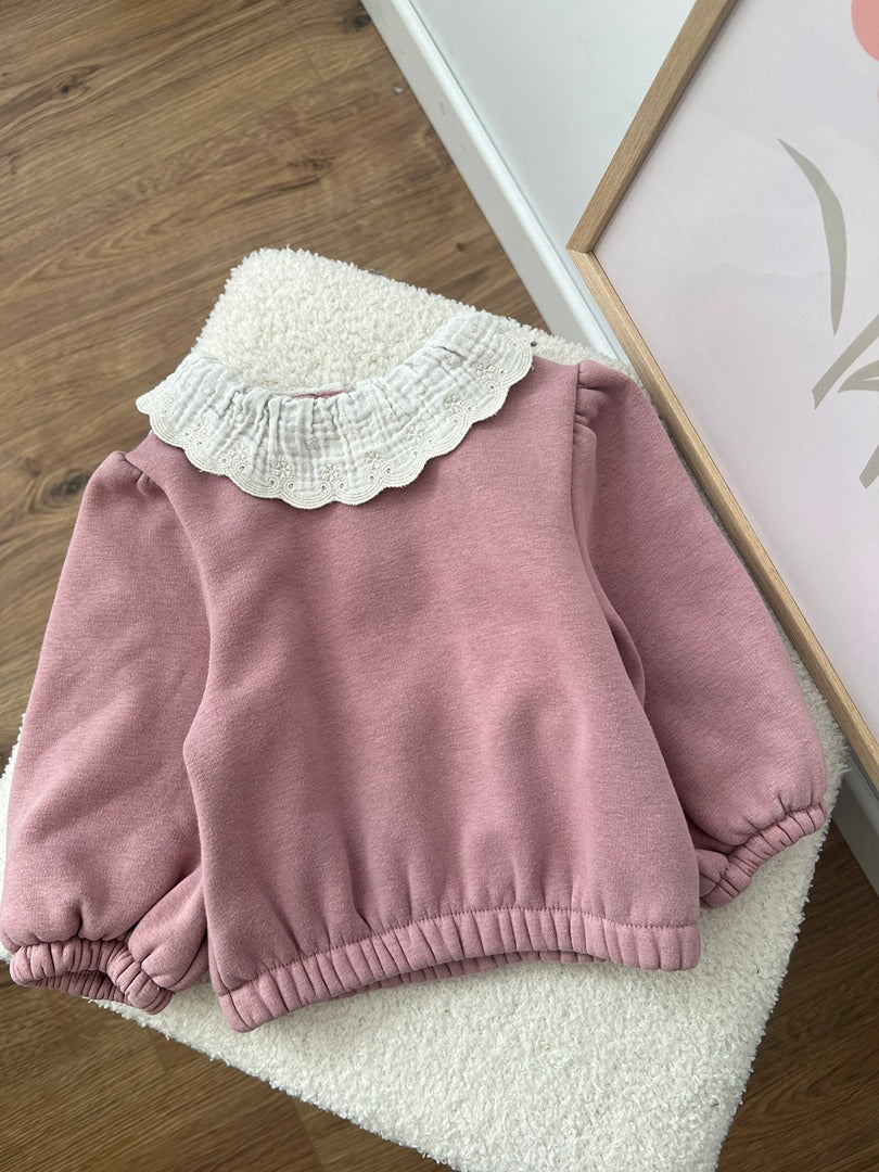 Sweat pull molletonné joli col fille Kiabi - 6 mois - Rose