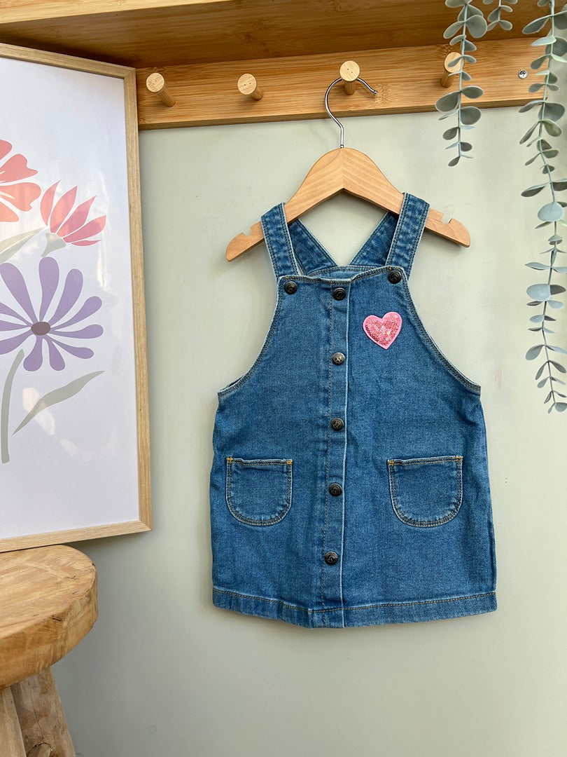 Robe salopette fille Tex baby 2 ans denim bleu mi-saison