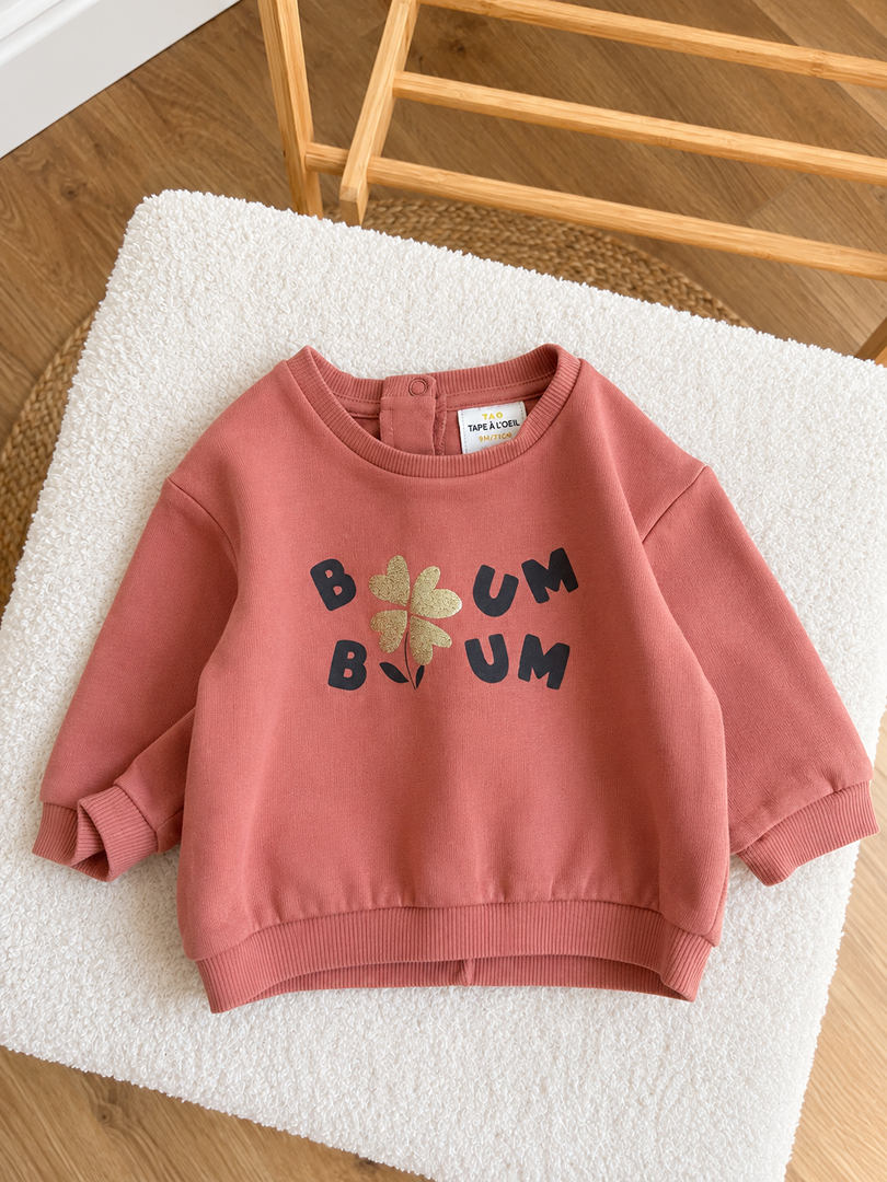 Sweat pull fille Tape à l'œil 3 mois rose manches longues hiver