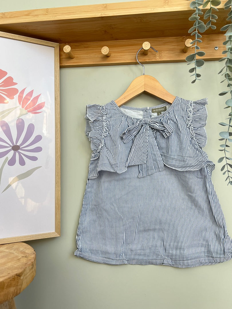 Top fille In Extenso 4 ans bleu rayé sans manches été