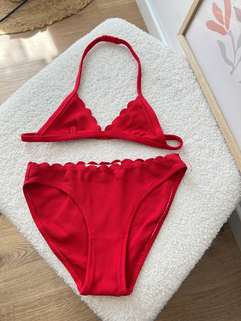 Maillot de bain 2 pièces triangle fille Monoprix 5 ans rouge été