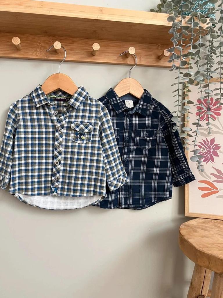Lot 2 chemises à carreaux 6 mois garçon