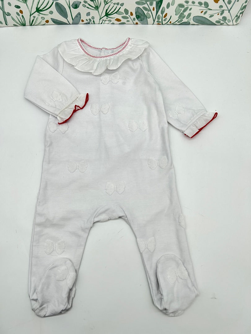 Combinaison Pyjama 1 pièce avec joli col Jacadi Fille - 3 Mois - Blanc
