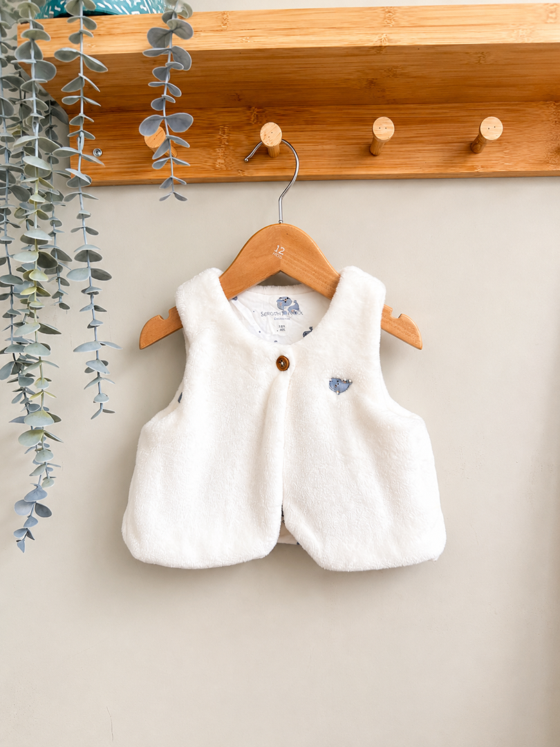Gilet berger sans manches Sergent Major 6 mois blanc Mixte Hiver fille ou garçon