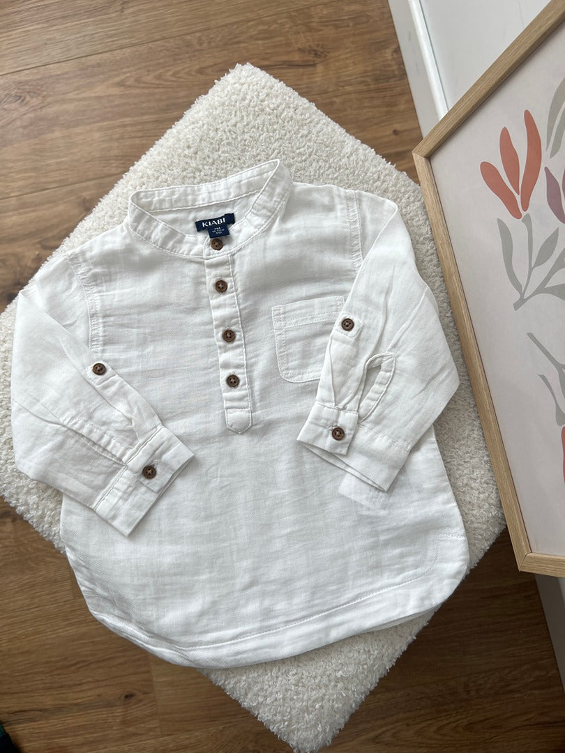 Chemise fluide garçon col Mao Kiabi - 9 mois - blanc idéal céremonie
