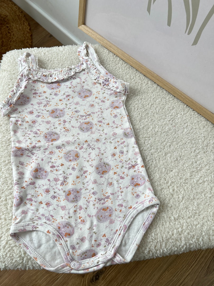 Body été fille Petit Bateau - 6 mois - Blanc fleuri