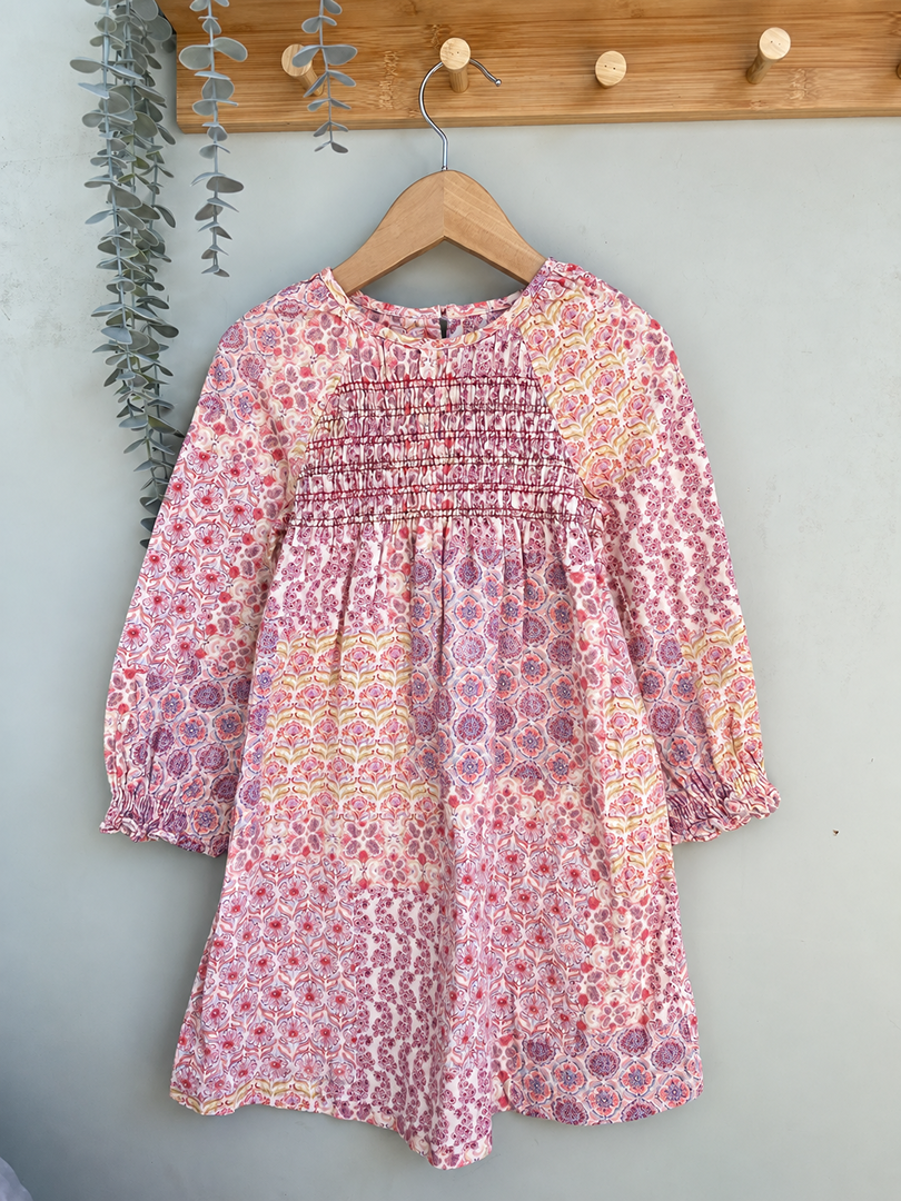 Robe rose Zara fille 4 ans mi-saison manches longues