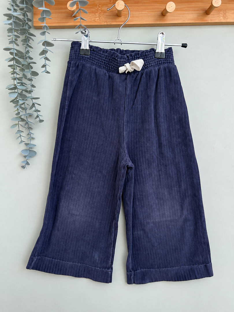 Pantalon large velours côtelé fille Petit Bateau bleu marine 5 ans hiver