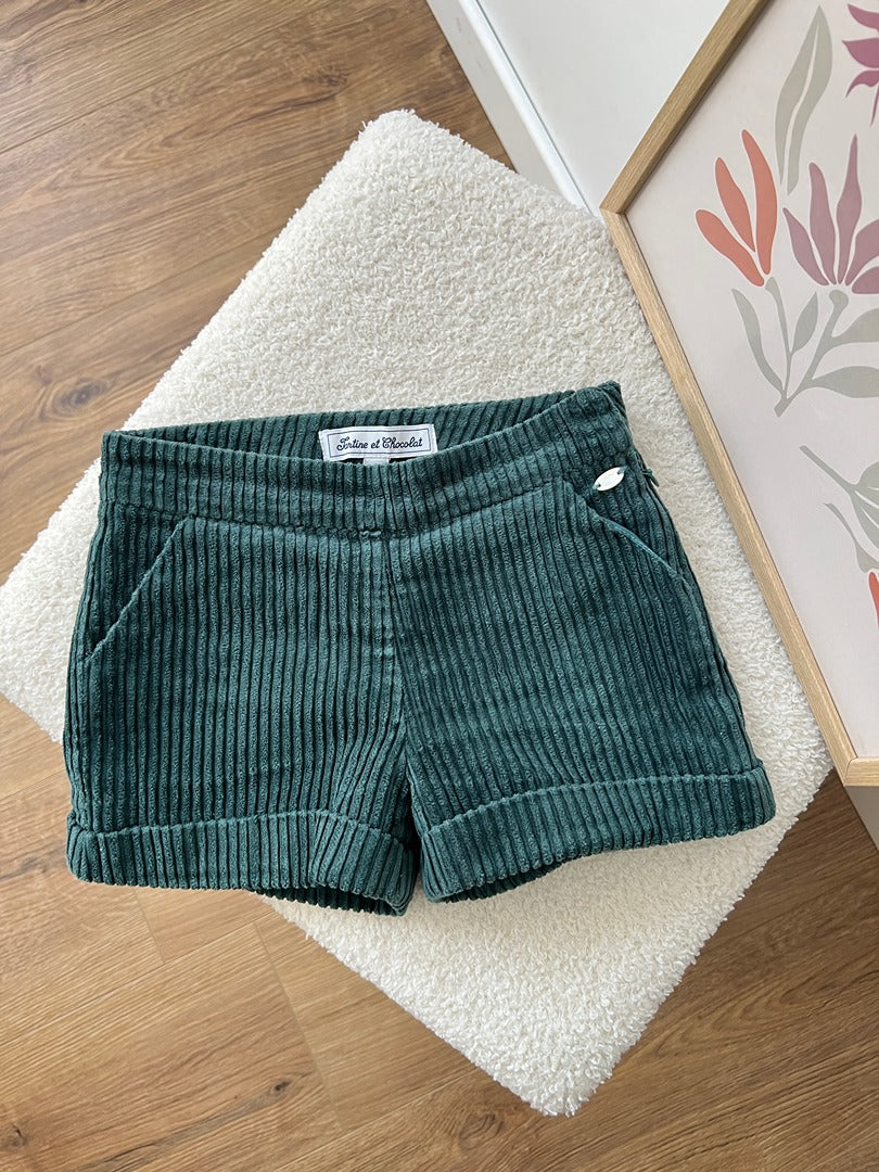 Short Tartine et Chocolat 4 ans vert velours fille mi-saison