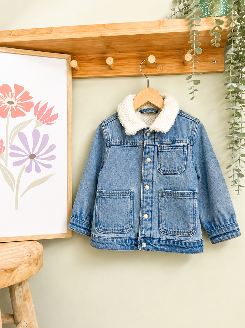 Veste jean bleu Vertbaudet 2 ans Mixte Hiver manches longues fille ou garçon
