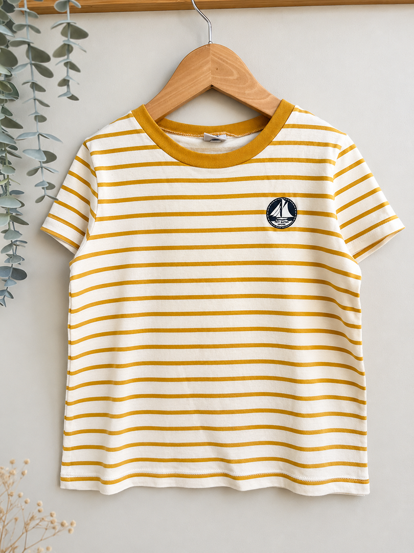 T-shirt manches courtes Petit Bateau 6 ans jaune garçon été