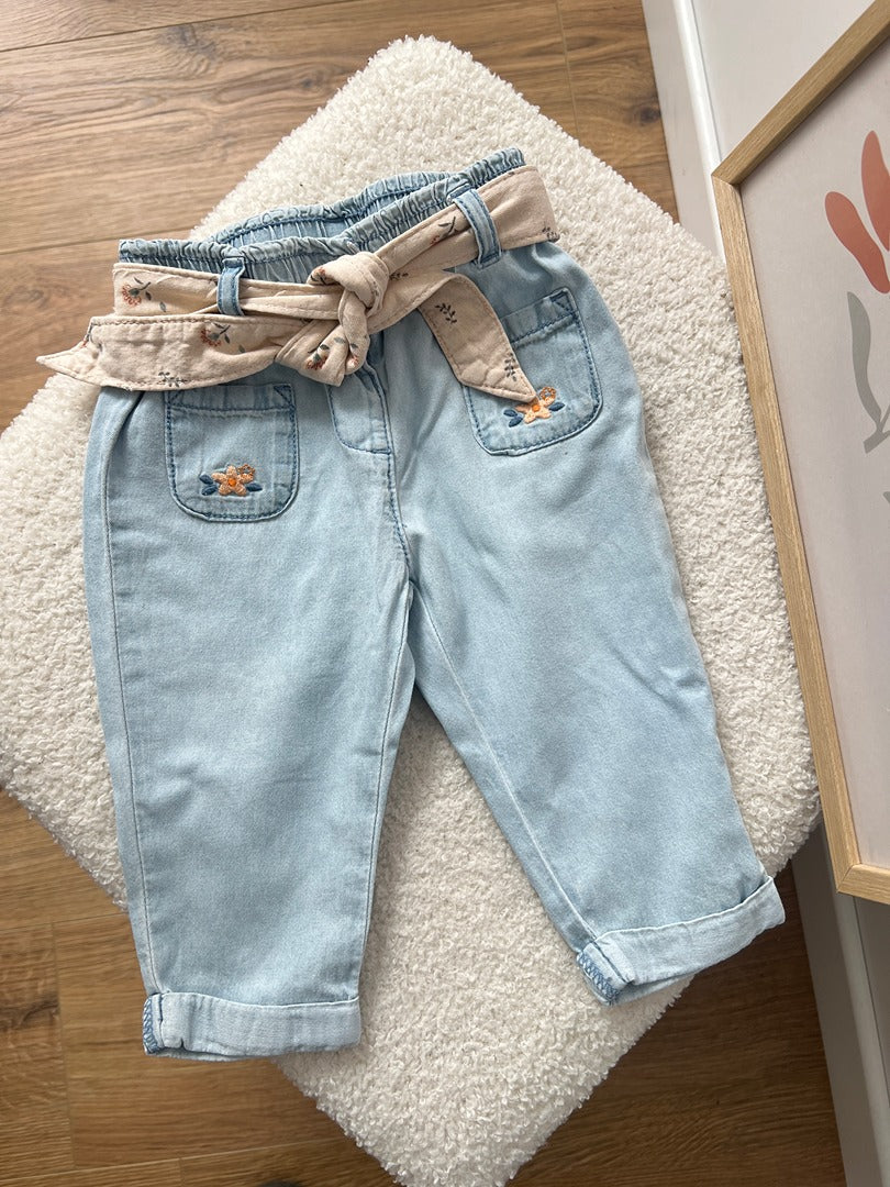 Pantalon jean fille Sergent Major 6 mois bleu mi-saison