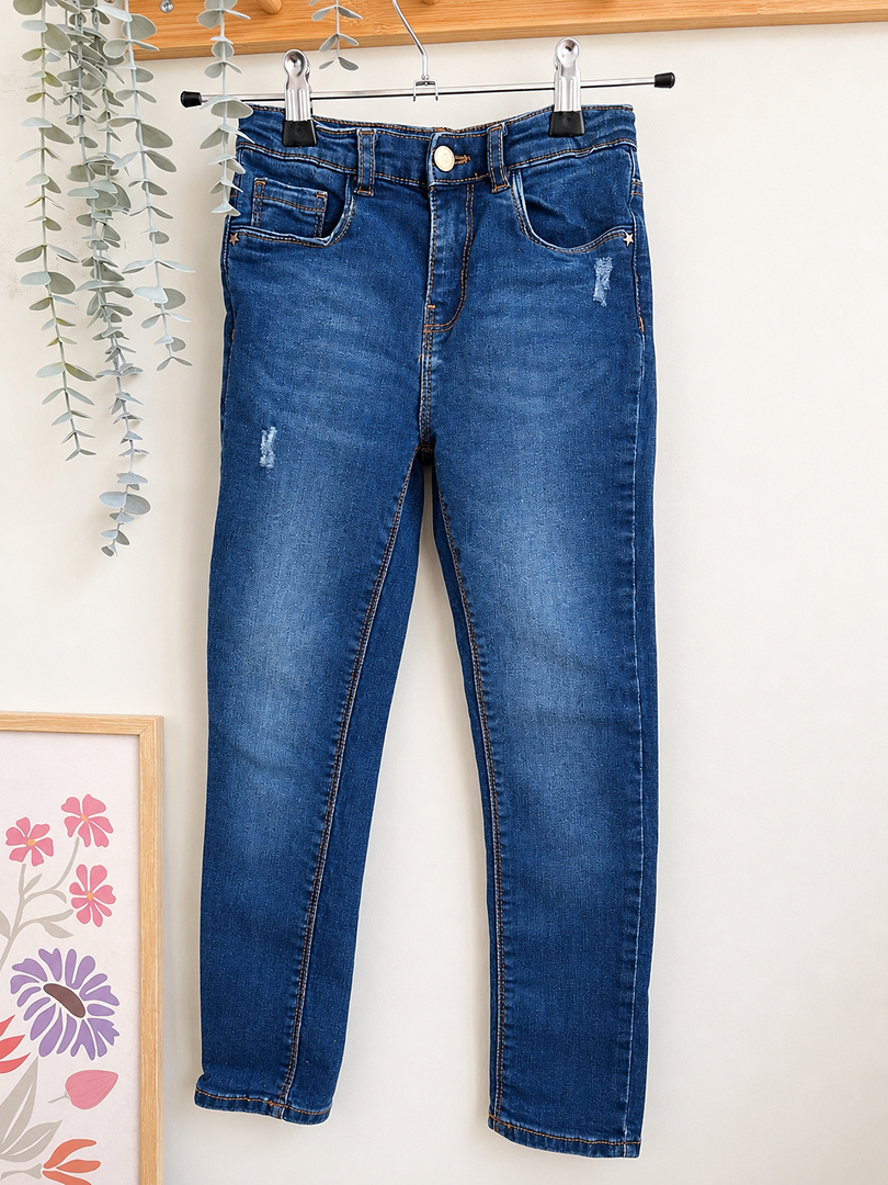Jean slim garçon Vertbaudet 8 ans bleu denim mi-saison
