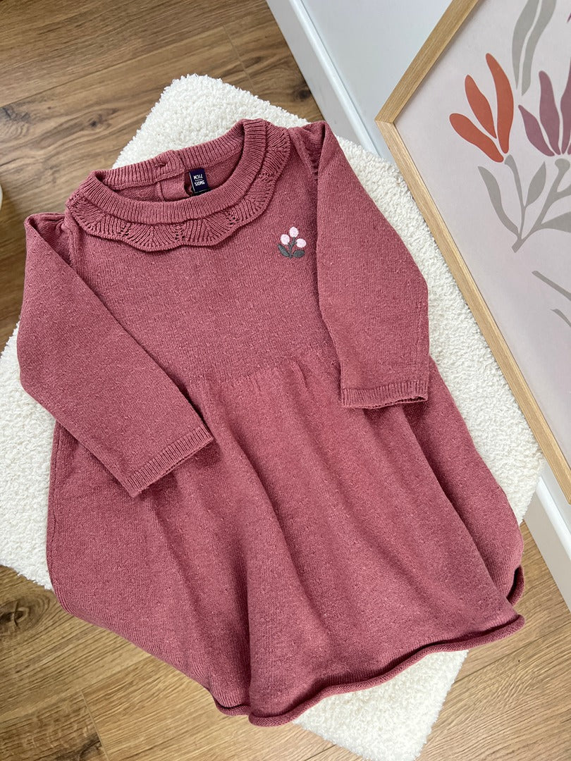 Robe Sergent Major 9 mois rose fille hiver manches longues