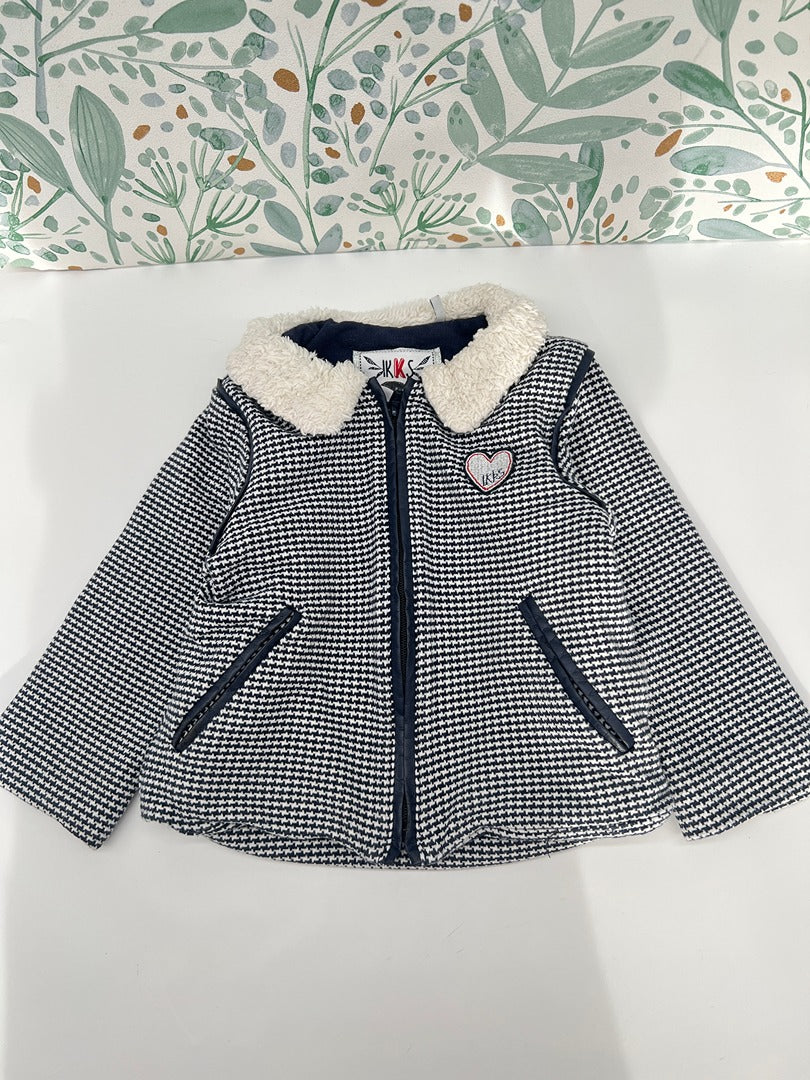Veste Ikks - 18 mois / 80cm - noir et blanc - État : Excellent Fille
