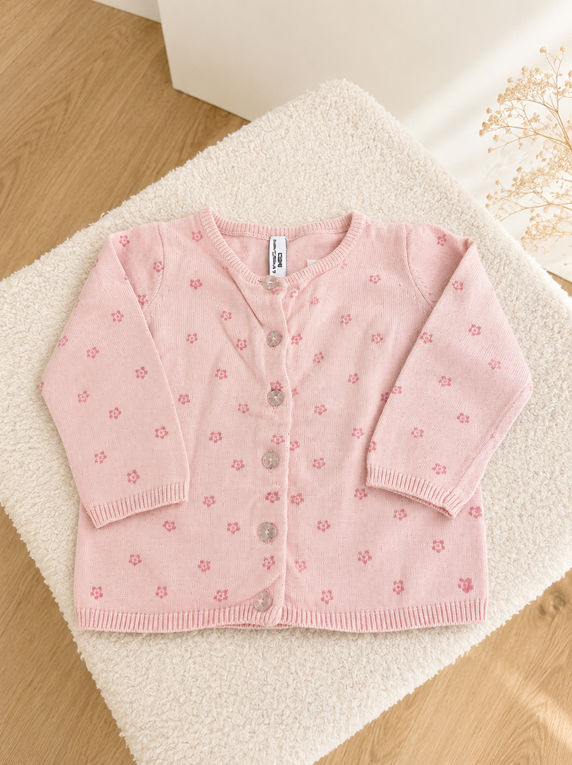 Gilet rose fille Fashion Private Company 12 mois mi-saison manches longues à motifs