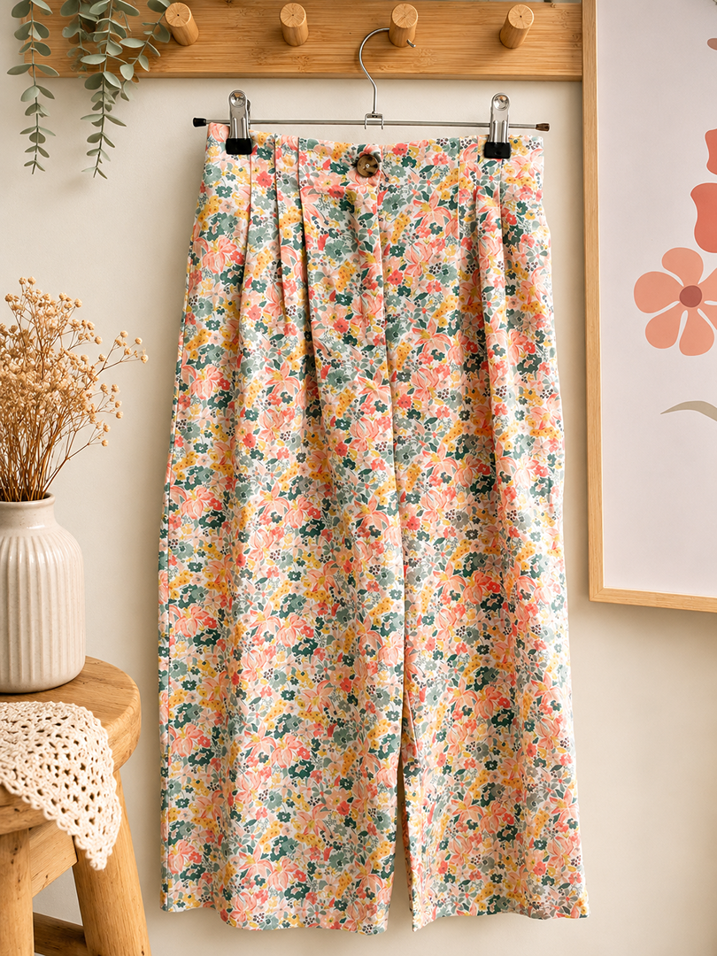 Pantalon fluide fille Tape à l'œil 7 ans rose fleuri mi-saison
