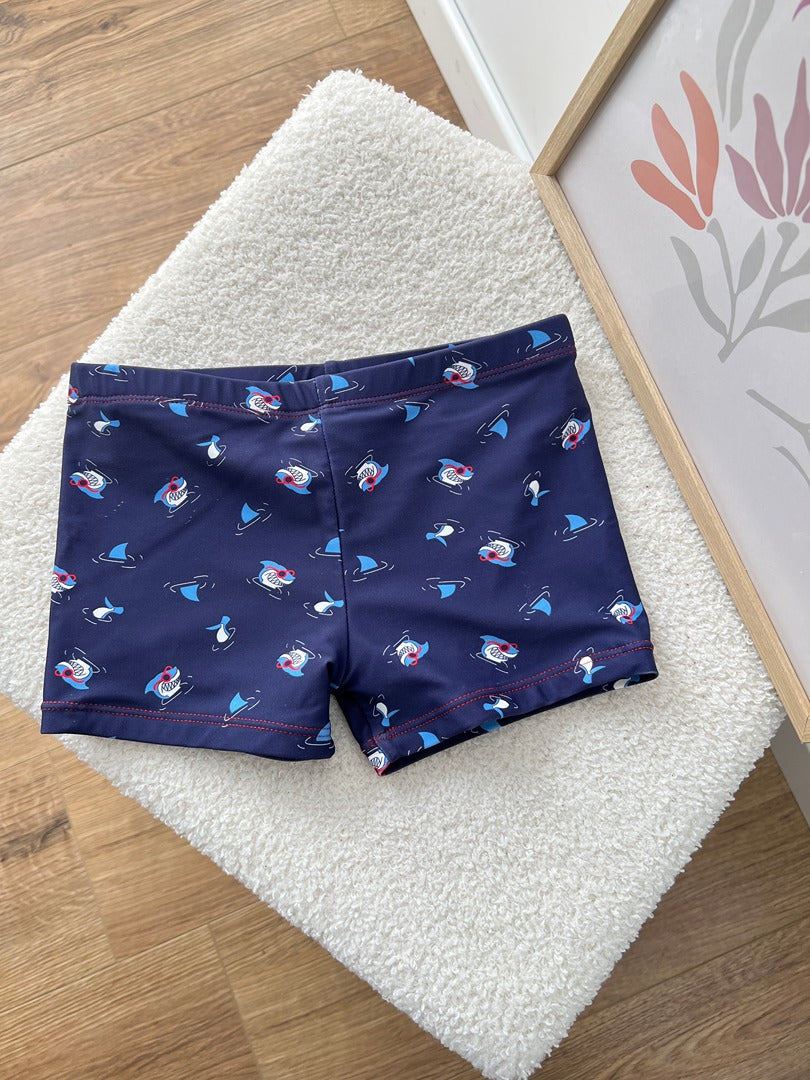 Boxer short de bain garçon U Collection 5 ans bleu marine requin