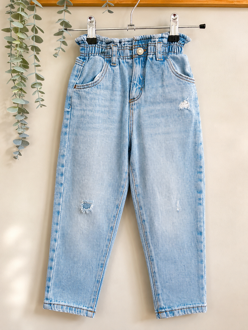 Jean paperbag bleu Zara 5 ans fille mi-saison