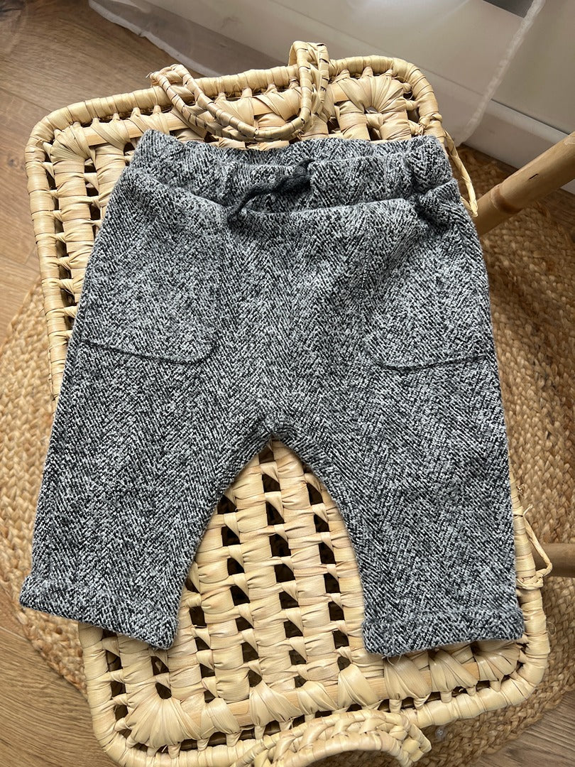 Pantalon jogging bébé garçon Zara 3 mois 6 mois gris chiné mi-saison