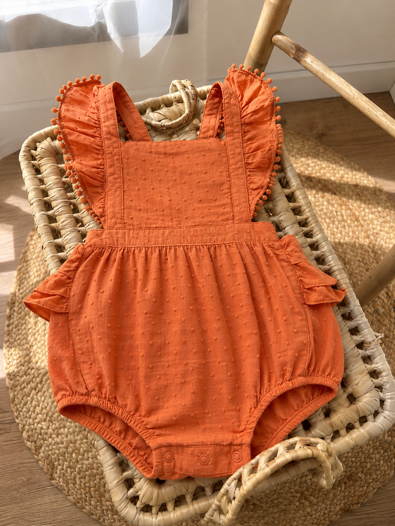 Barboteuse orange Sergent Major 2 ans plumetis été