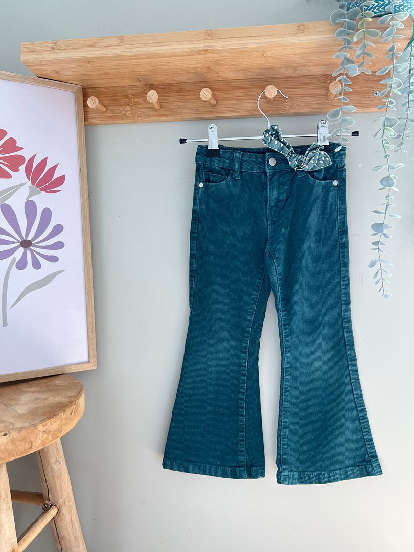 Pantalon velours pattes d'éléphant fille Okaïdi - 4 ans - Vert